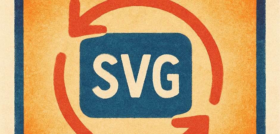 Browser window with an SVG tag and arrows